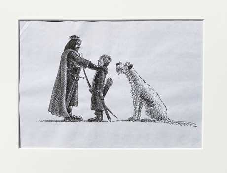 'You need to look after Wales'.
The very first drawing from 'The Dog Hunters'.
$NZ300 (approx $US200, £153, €170)